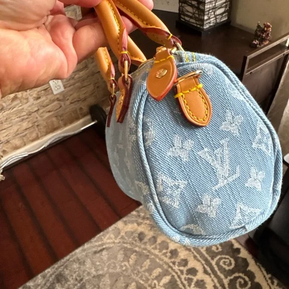 Luxury-Inspired Denim Mini Bag - Picture 2 of 5